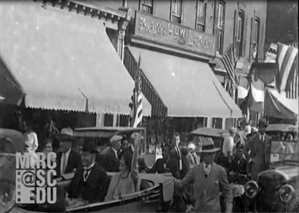 Clicking on this image will take you to the raw film footage of President Coolidge's 1928 visit to Fredericksburg. The footage is part of the University of South Carolina's Moving Image Research Collections and was made available through its library website.